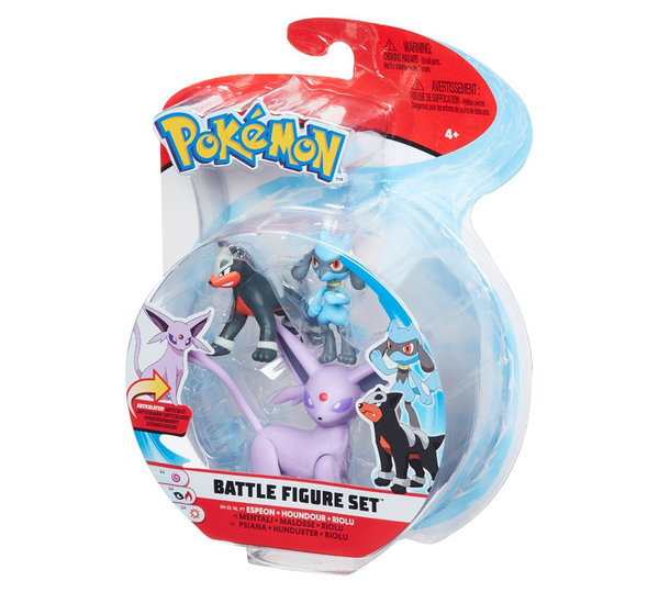 Pokémon Battle Figure Set - Espeon - Houndour - Riolu