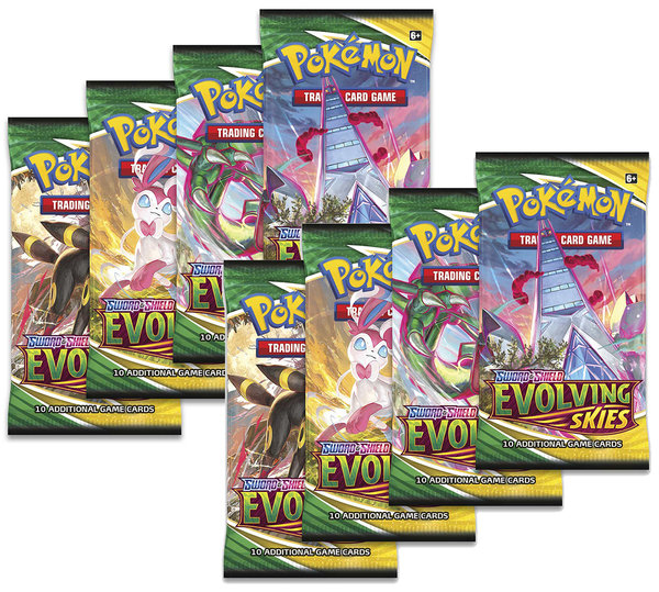 Pokémon Evolving Skies 8 Booster Packs (Gratis verzending)